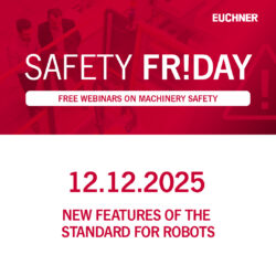 Cartel del Safety Friday para las novedades en la normativa para robots