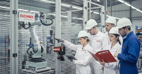 Ingenieros de EUCHNER Safety Services en una fábrica