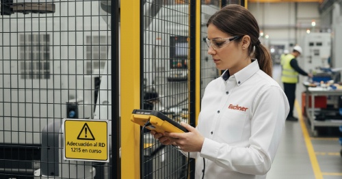 Técnica de EUCHNER Servicios de Seguridad realizando una labor de ingeniería